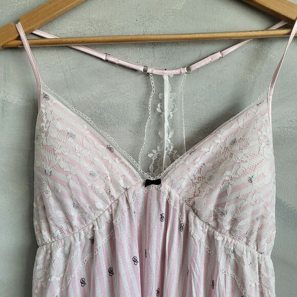 Victoria Secret Signature Monigram Print Nightie Gown Mini Dress Size L Babydoll - Picture 5 of 10